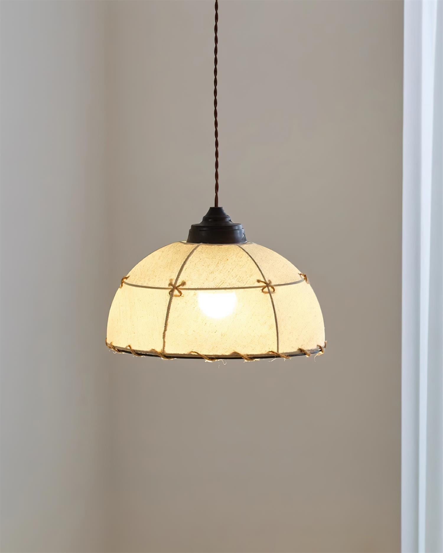 Pendant Light Fabric Dome Shade Vintage Minimalist Soft Glow - Neutralighting