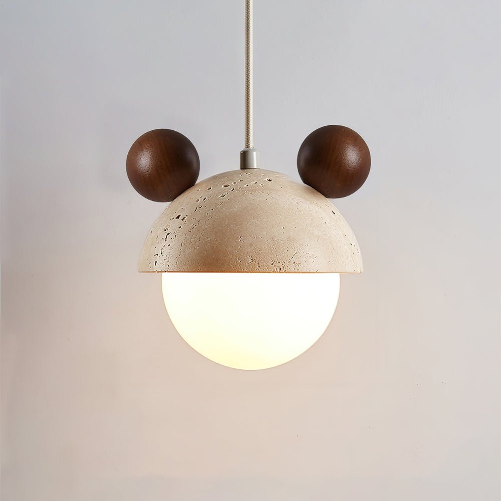 Lyraeus Character-Shaped Travertine Pendant Light - Neutralighting