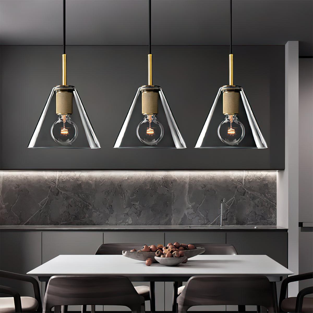 Pendant Lamp Brass Minimalist Metal Fixture for Dining or Kitchen - Neutralighting