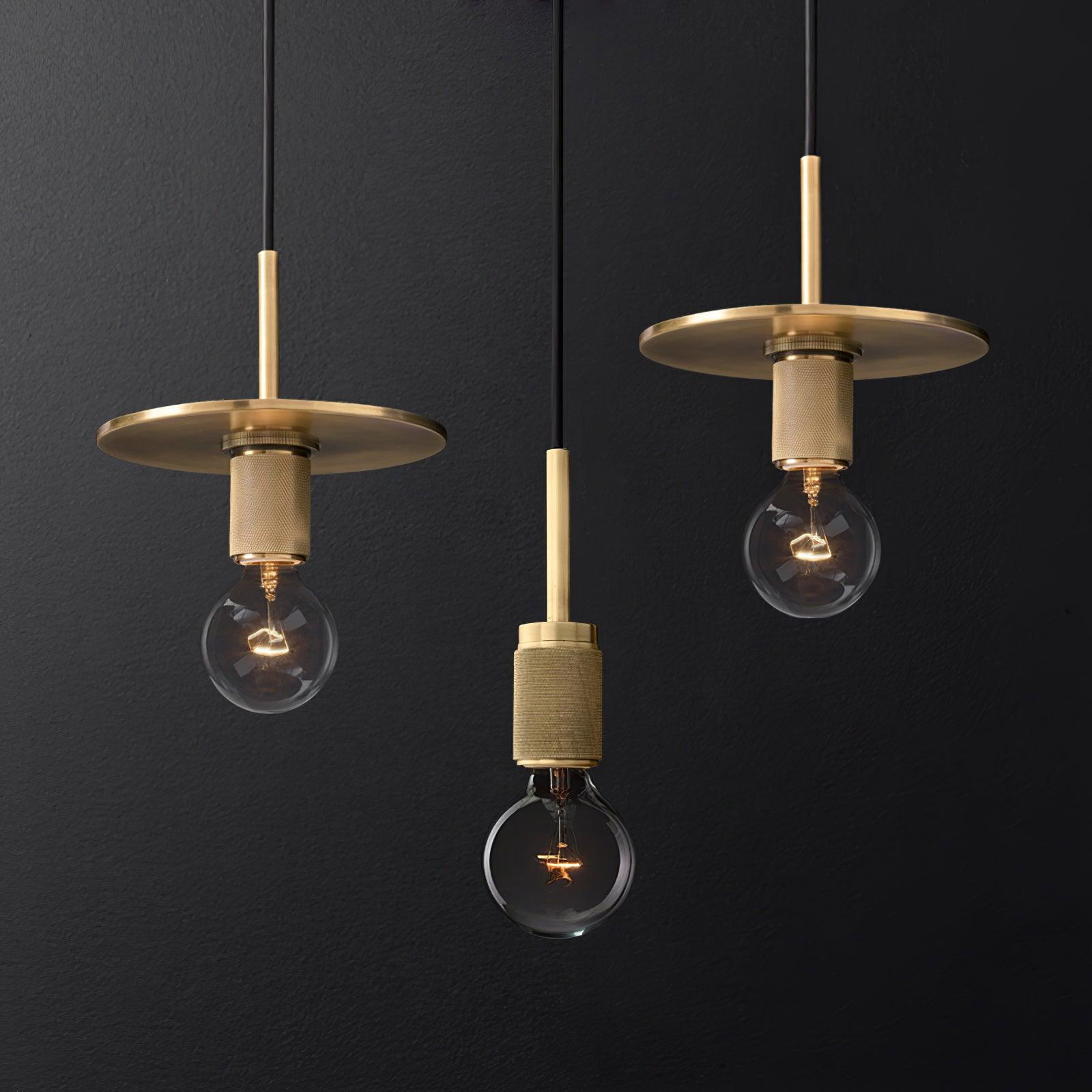 Pendant Lamp Brass Minimalist Metal Fixture for Dining or Kitchen - Neutralighting