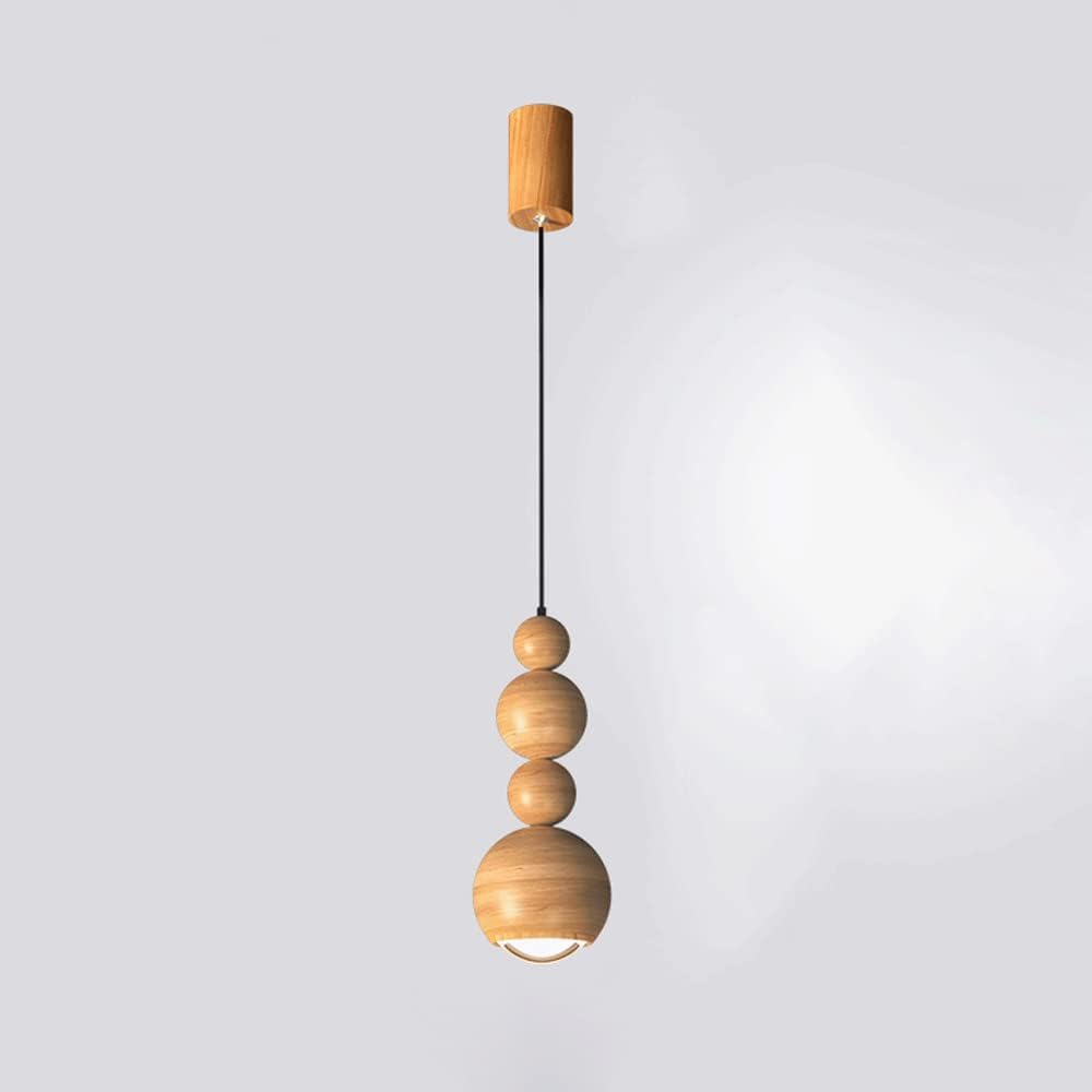 Muto Vintage LED Pendant Globe Light White Metal Wood Bedroom - Neutralighting