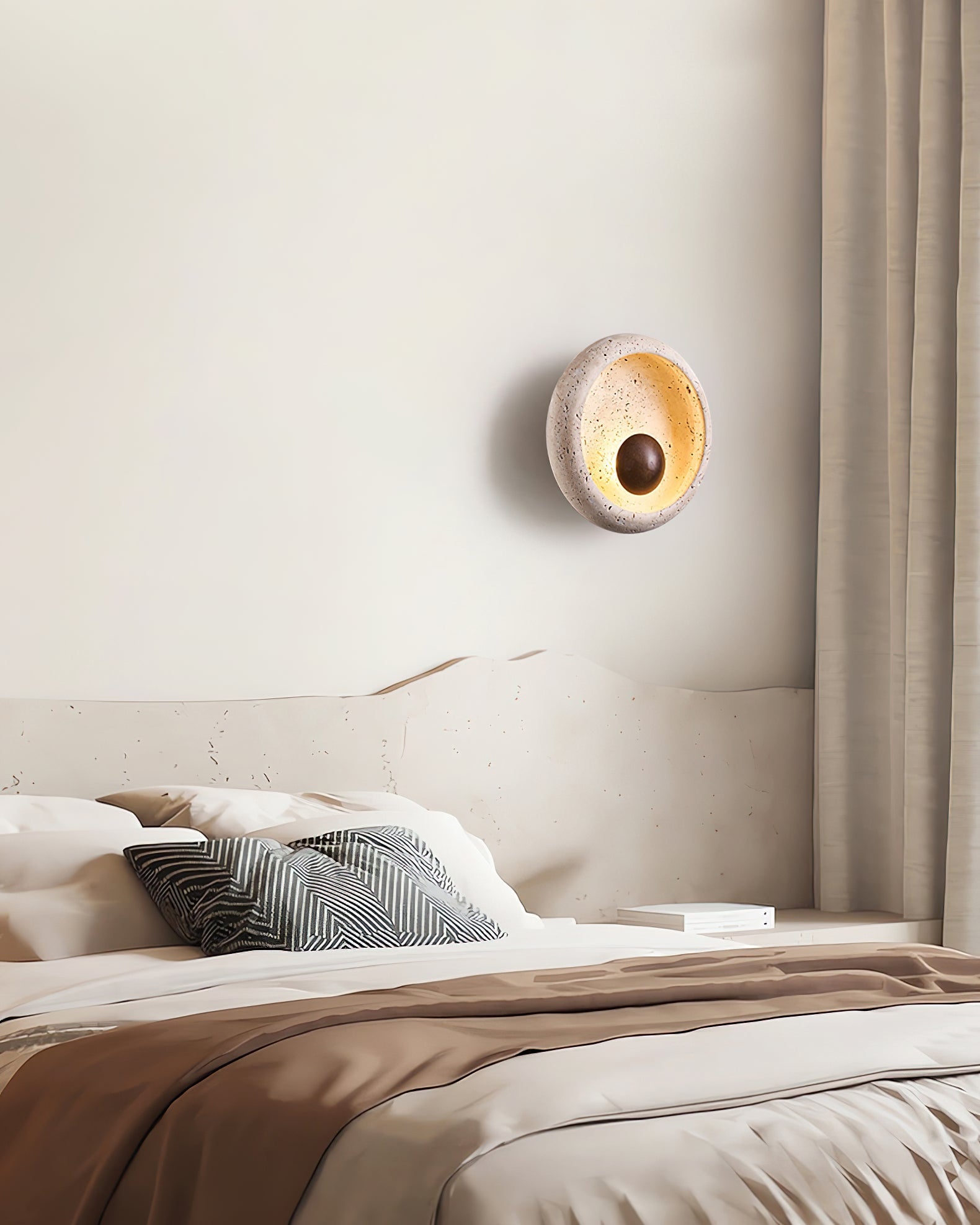 Ritta Concave Travertine Wall Lamp - Neutralighting