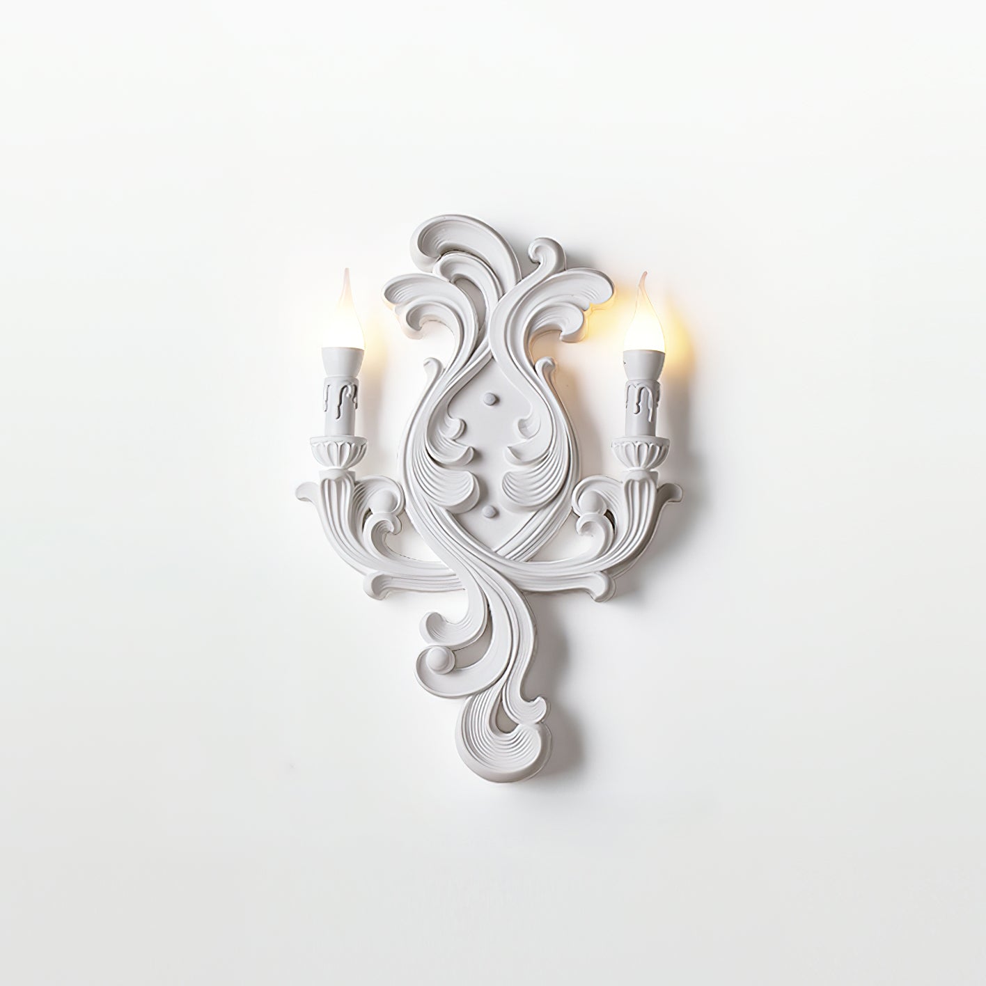 Wall Lamp Sculptural Plaster Candle Arms - Neutralighting