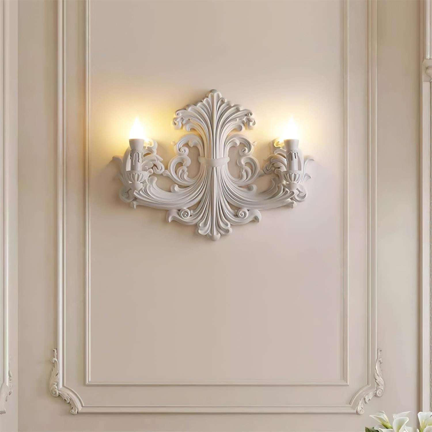 Wall Lamp Sculptural Plaster Candle Arms - Neutralighting