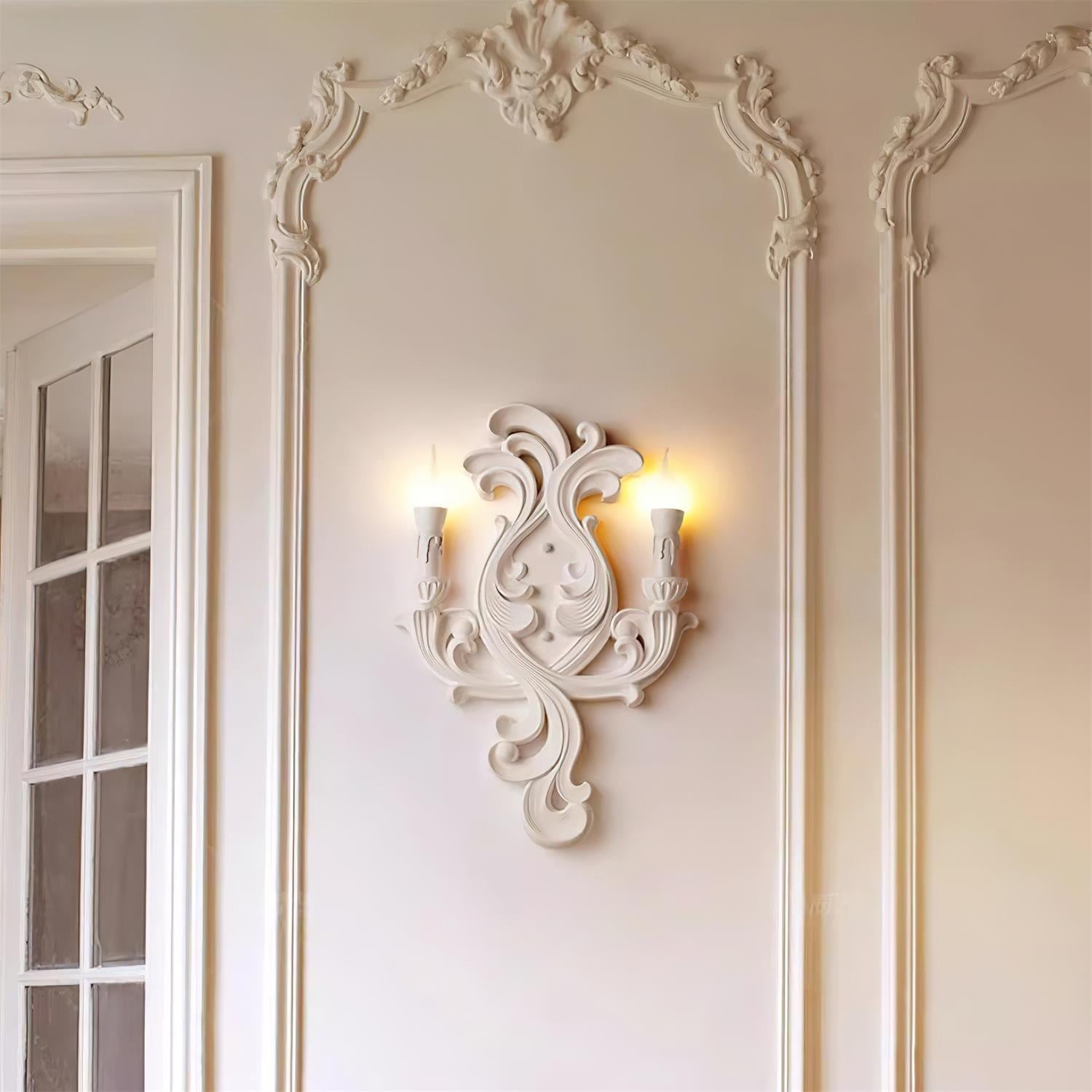 Wall Lamp Sculptural Plaster Candle Arms - Neutralighting