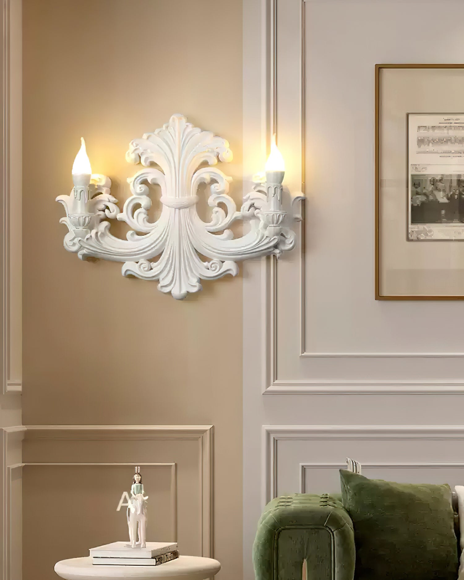 Wall Lamp Sculptural Plaster Candle Arms - Neutralighting