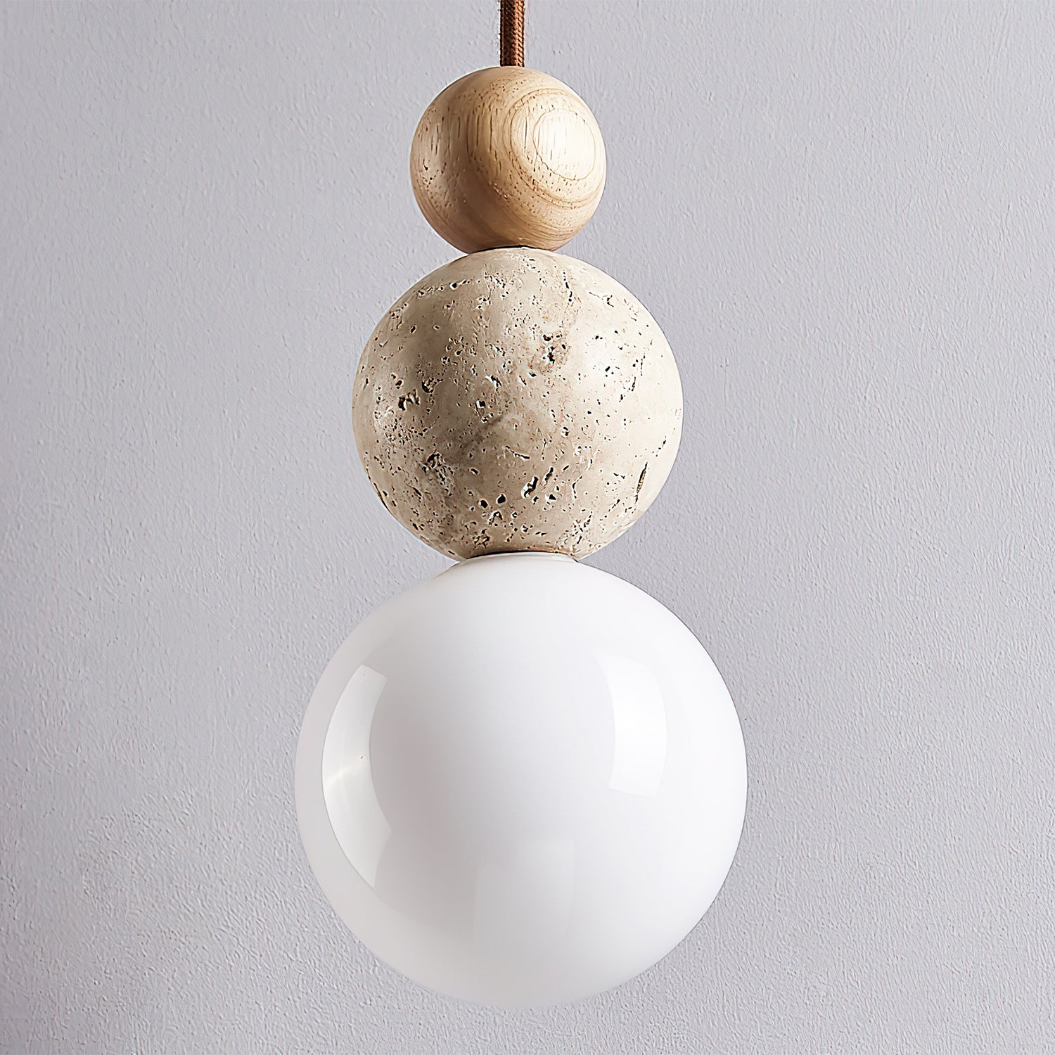Ullaeia Sphere-Cluster Travertine Pendant Light - Neutralighting