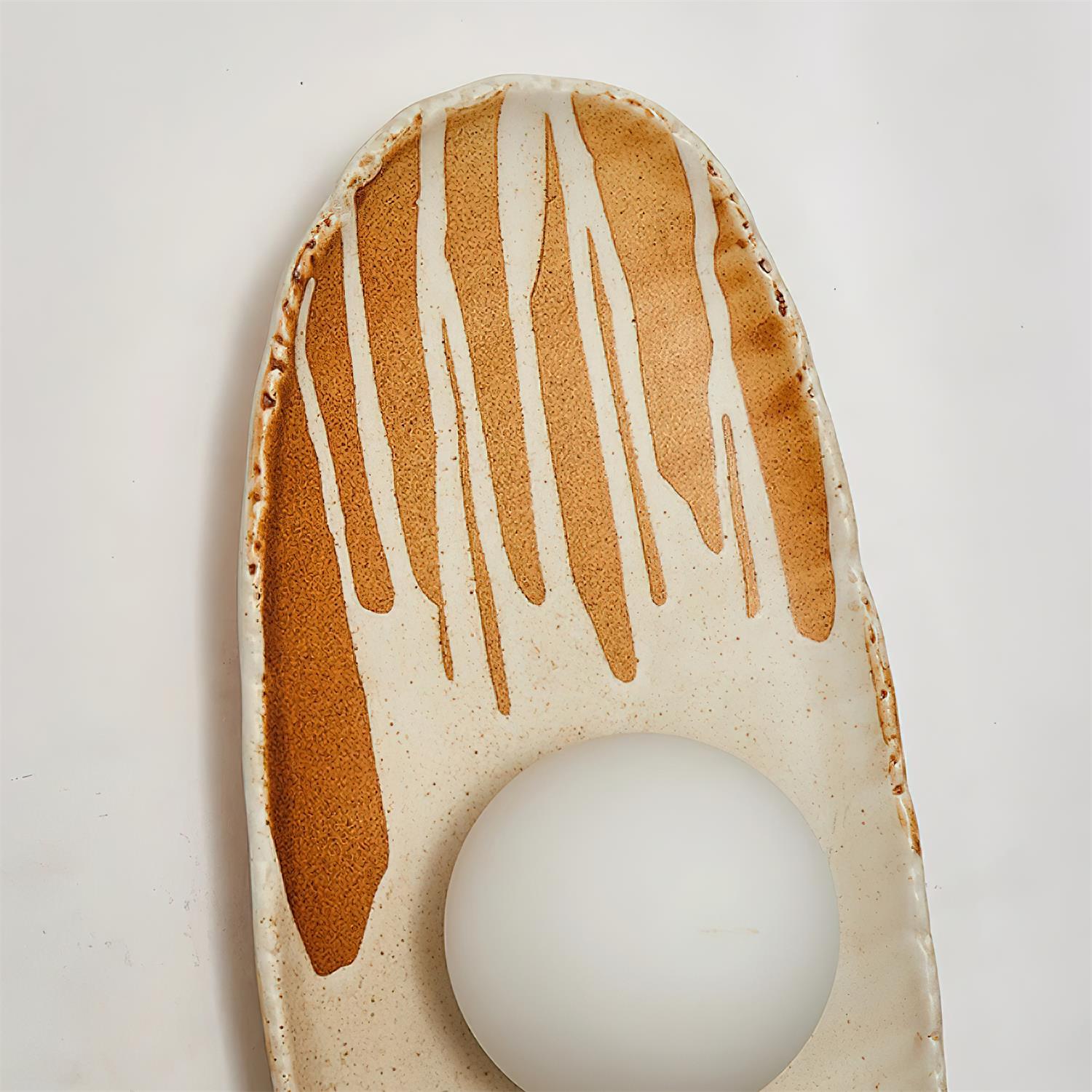 Wall Lamp Ceramic Body Glass Diffuser Artistic Accent Light - Neutralighting