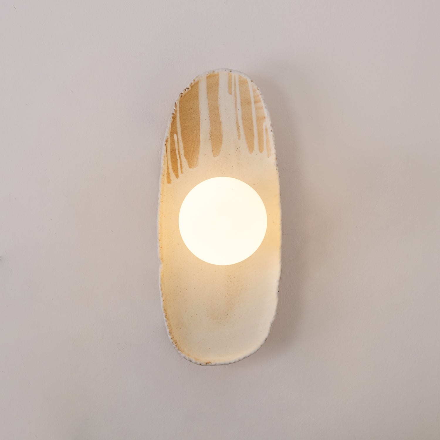 Wall Lamp Ceramic Body Glass Diffuser Artistic Accent Light - Neutralighting