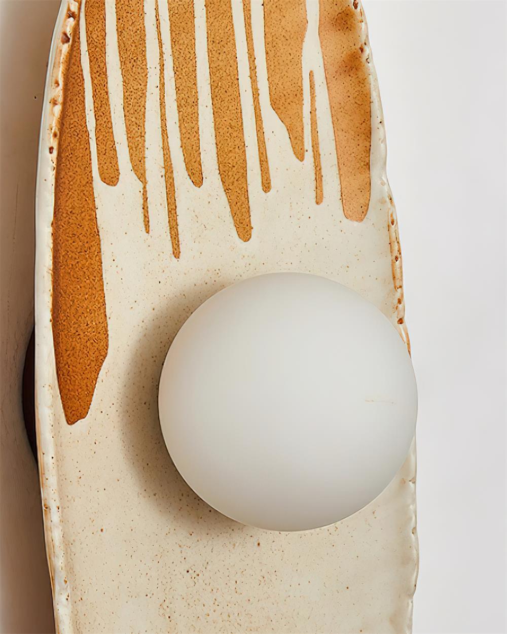 Wall Lamp Ceramic Body Glass Diffuser Artistic Accent Light - Neutralighting