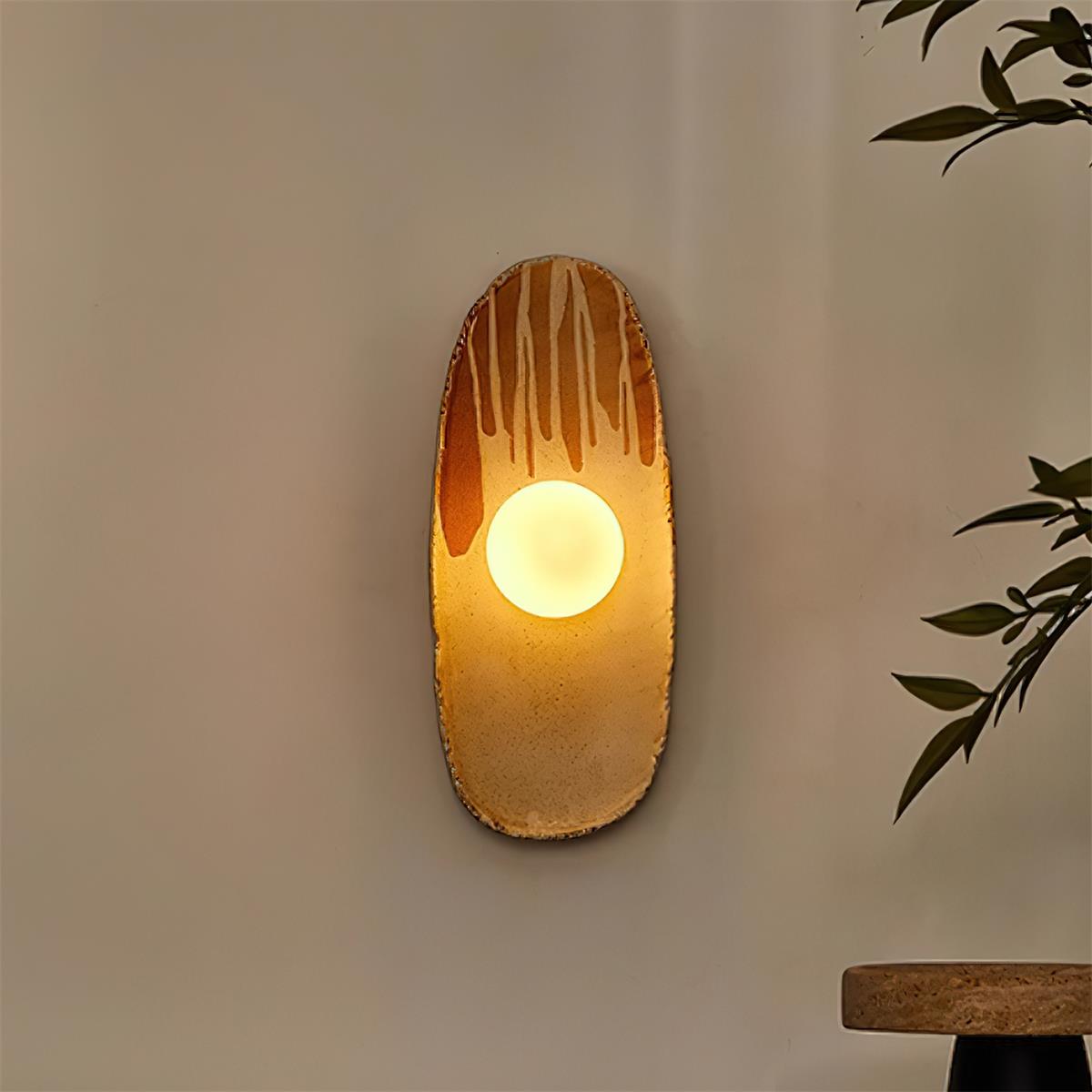 Wall Lamp Ceramic Body Glass Diffuser Artistic Accent Light - Neutralighting
