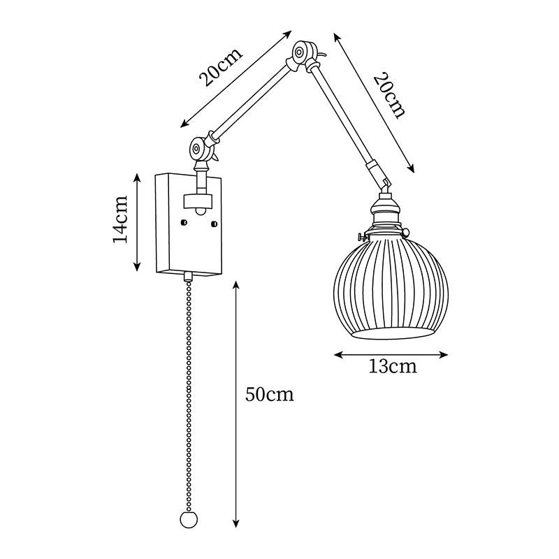 Brione Vintage Adjustable Swing Arm Wall Lamp - Neutralighting
