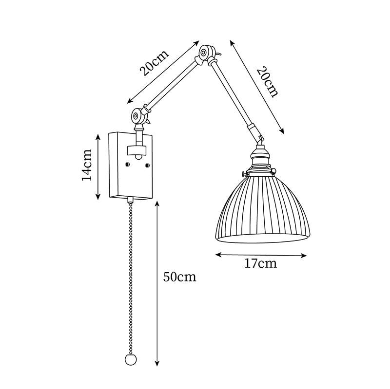 Brione Vintage Adjustable Swing Arm Wall Lamp - Neutralighting