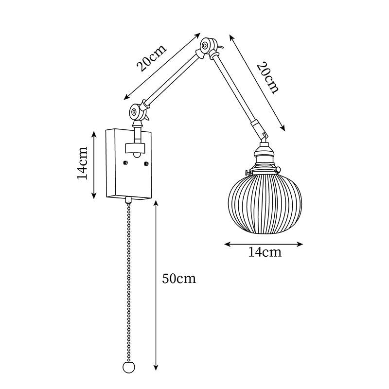 Brione Vintage Adjustable Swing Arm Wall Lamp - Neutralighting