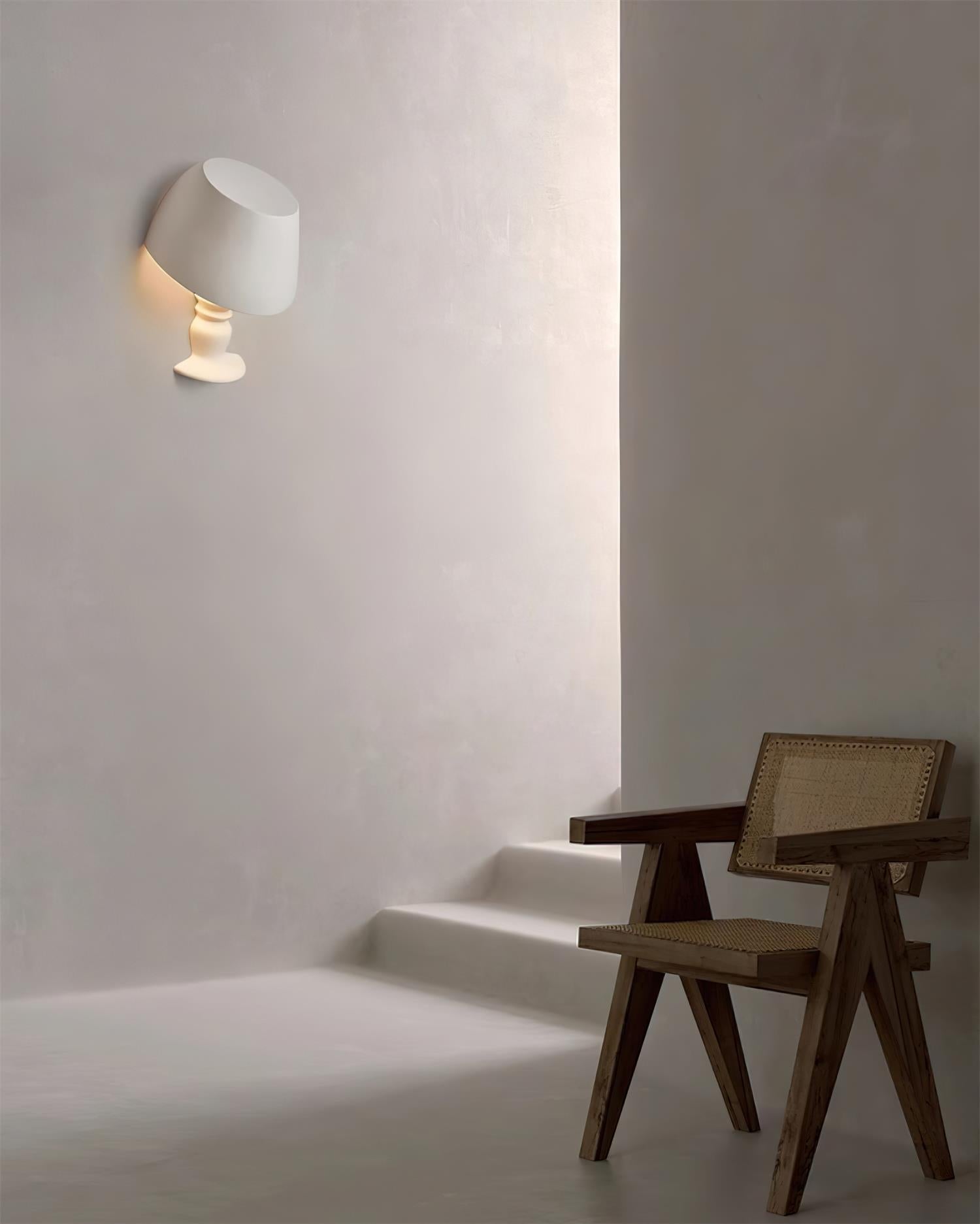 Wall Light Sculptural Plaster Form Uplighting Ambient Minimalist - Neutralighting