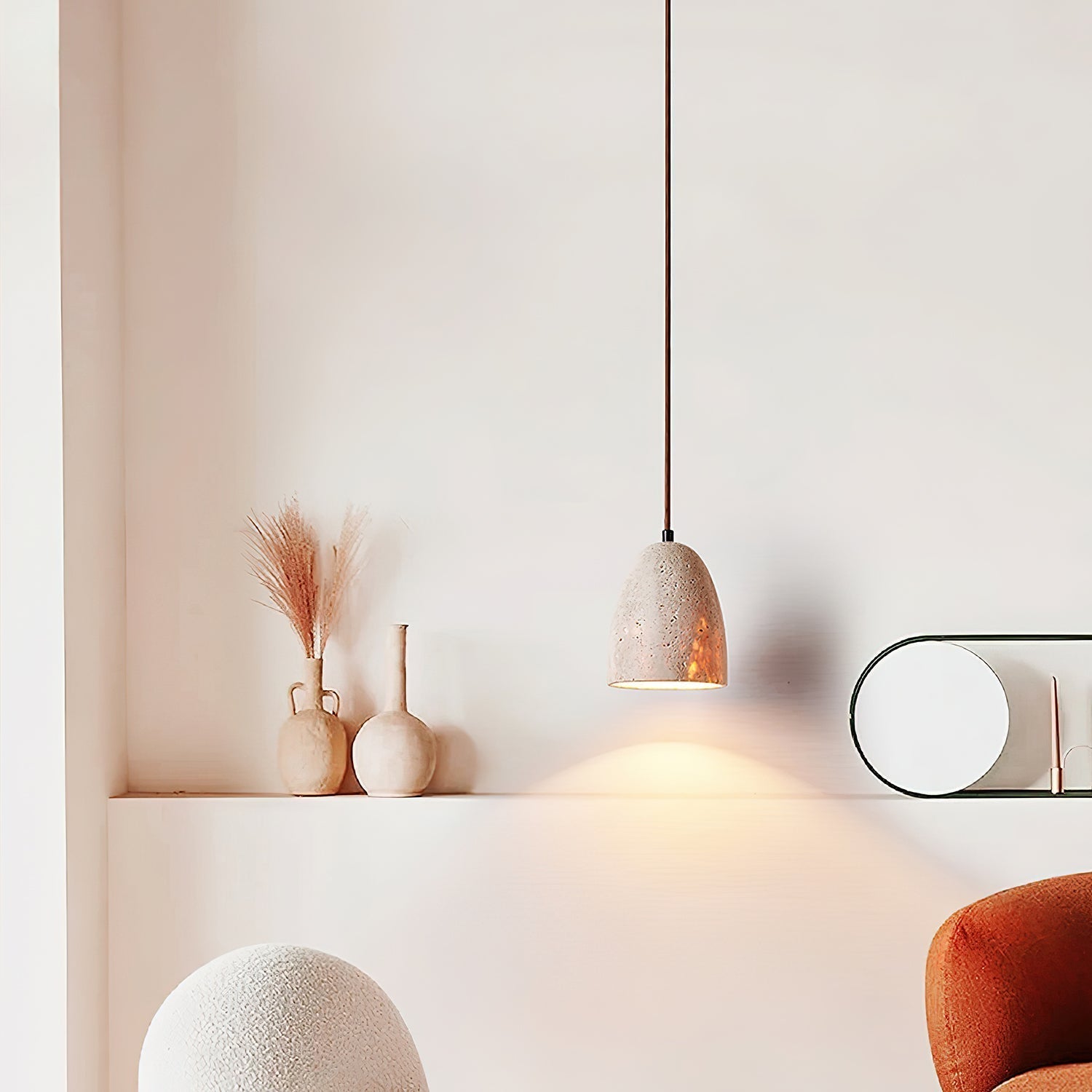 Evtheira Conical Travertine Pendant Light - Neutralighting
