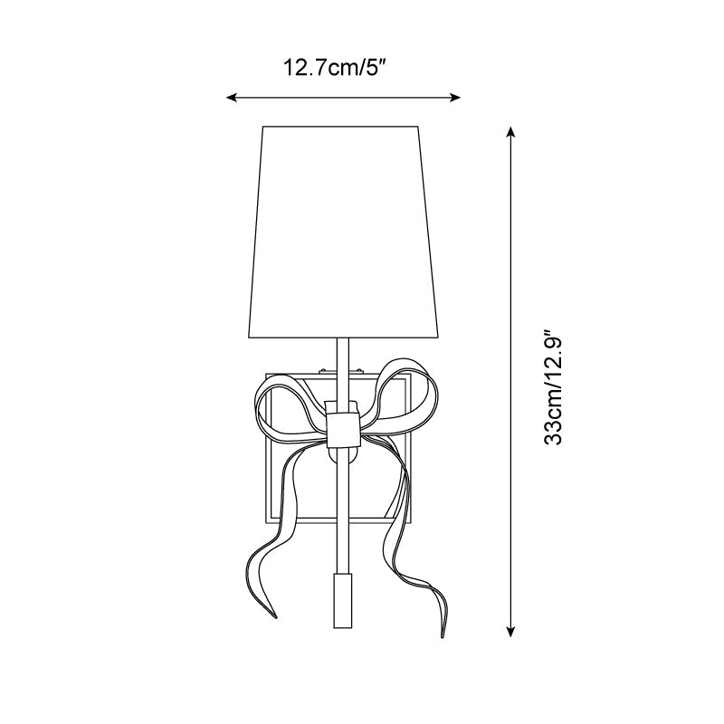 Ribelle Black Shade Wall Sconce with Gold Bow Accent - Neutralighting