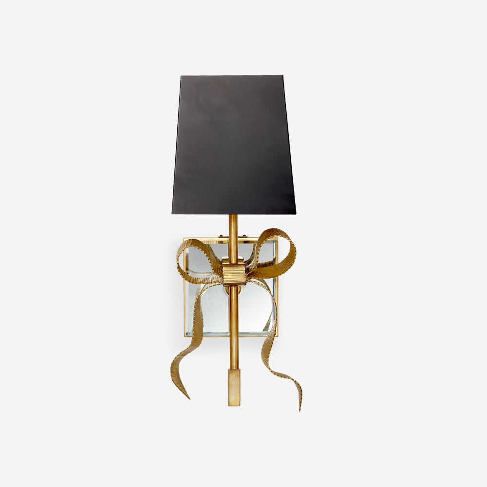 Ribelle Black Shade Wall Sconce with Gold Bow Accent - Neutralighting