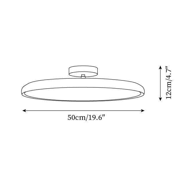 Cavelo Oval Semi-Flush Ceiling Light - Neutralighting