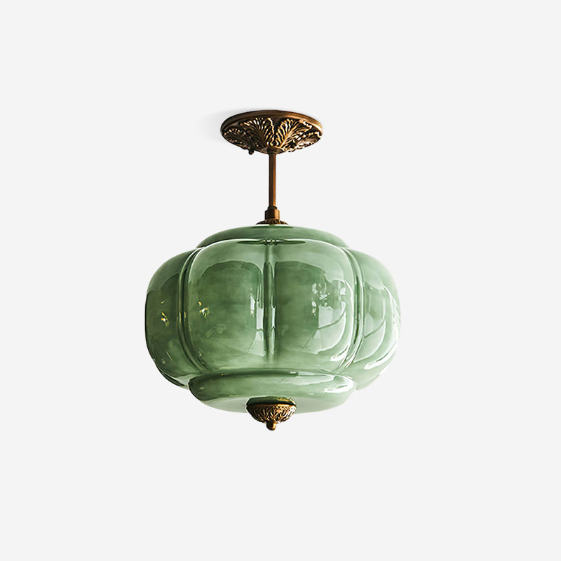 Eldio Green Glass Semi Flush Mount Light - Neutralighting