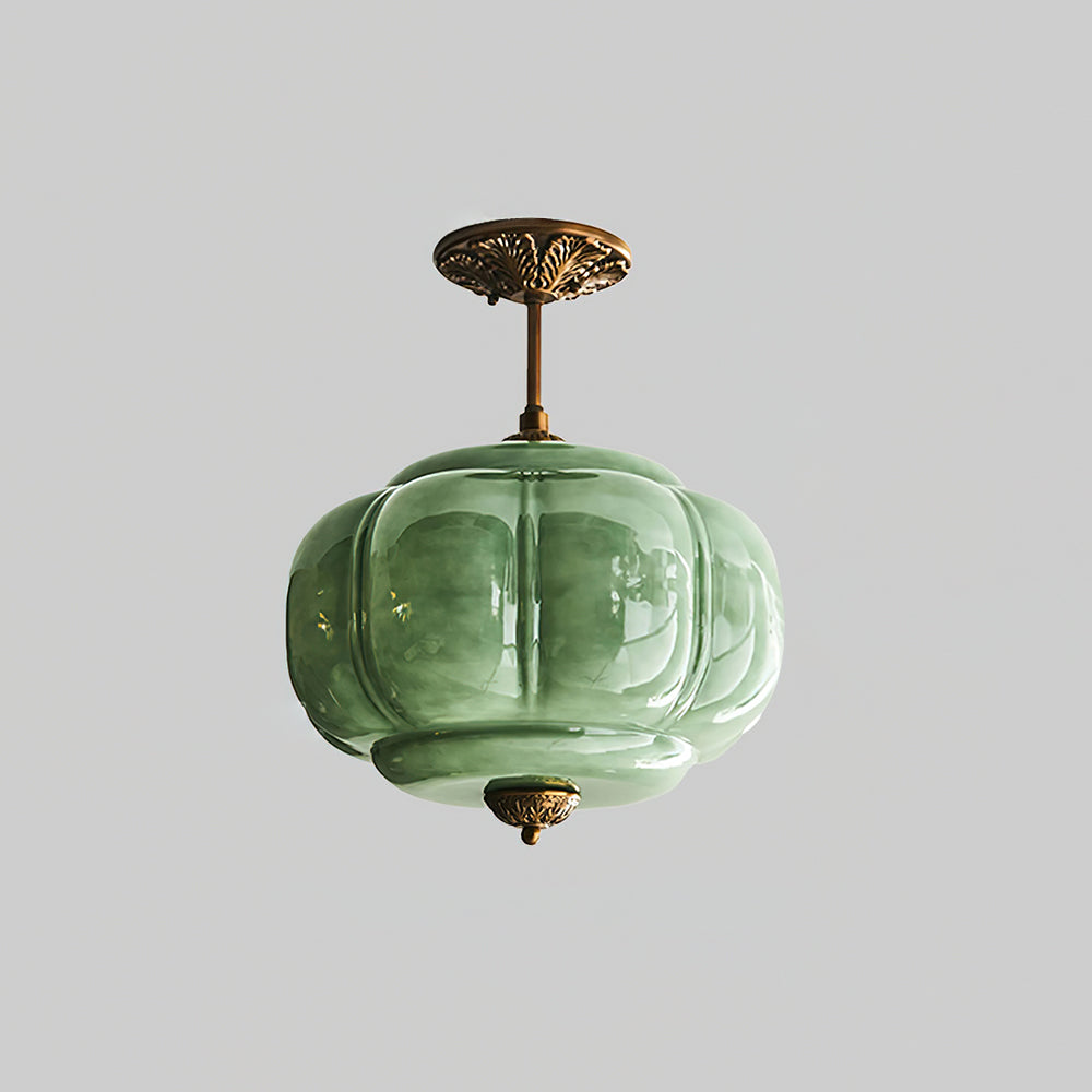 Eldio Green Glass Semi Flush Mount Light - Neutralighting