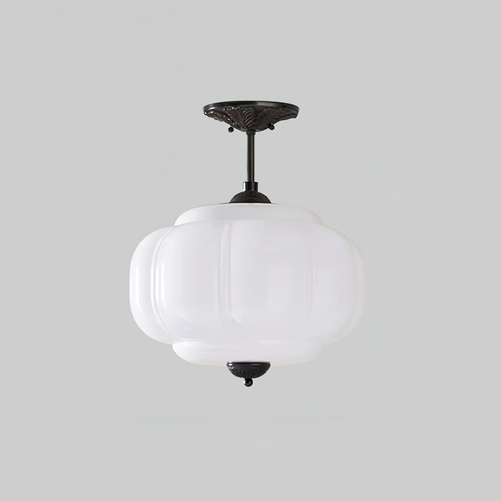 Eldio Green Glass Semi Flush Mount Light - Neutralighting