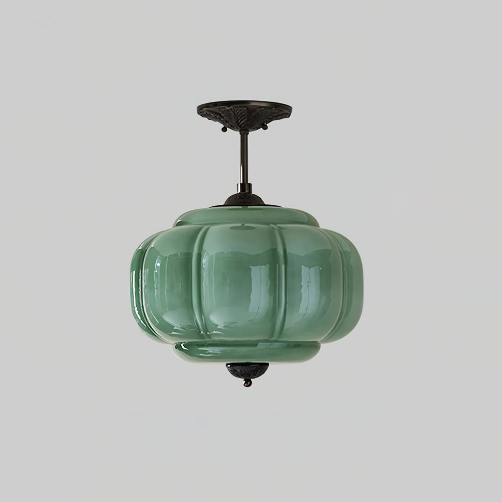 Eldio Green Glass Semi Flush Mount Light - Neutralighting