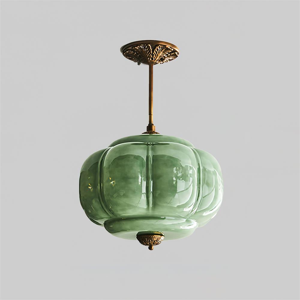 Eldio Green Glass Semi Flush Mount Light - Neutralighting