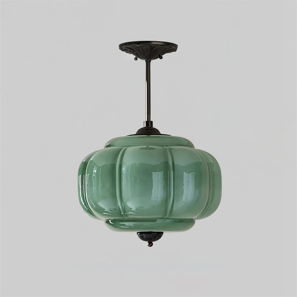 Eldio Green Glass Semi Flush Mount Light - Neutralighting