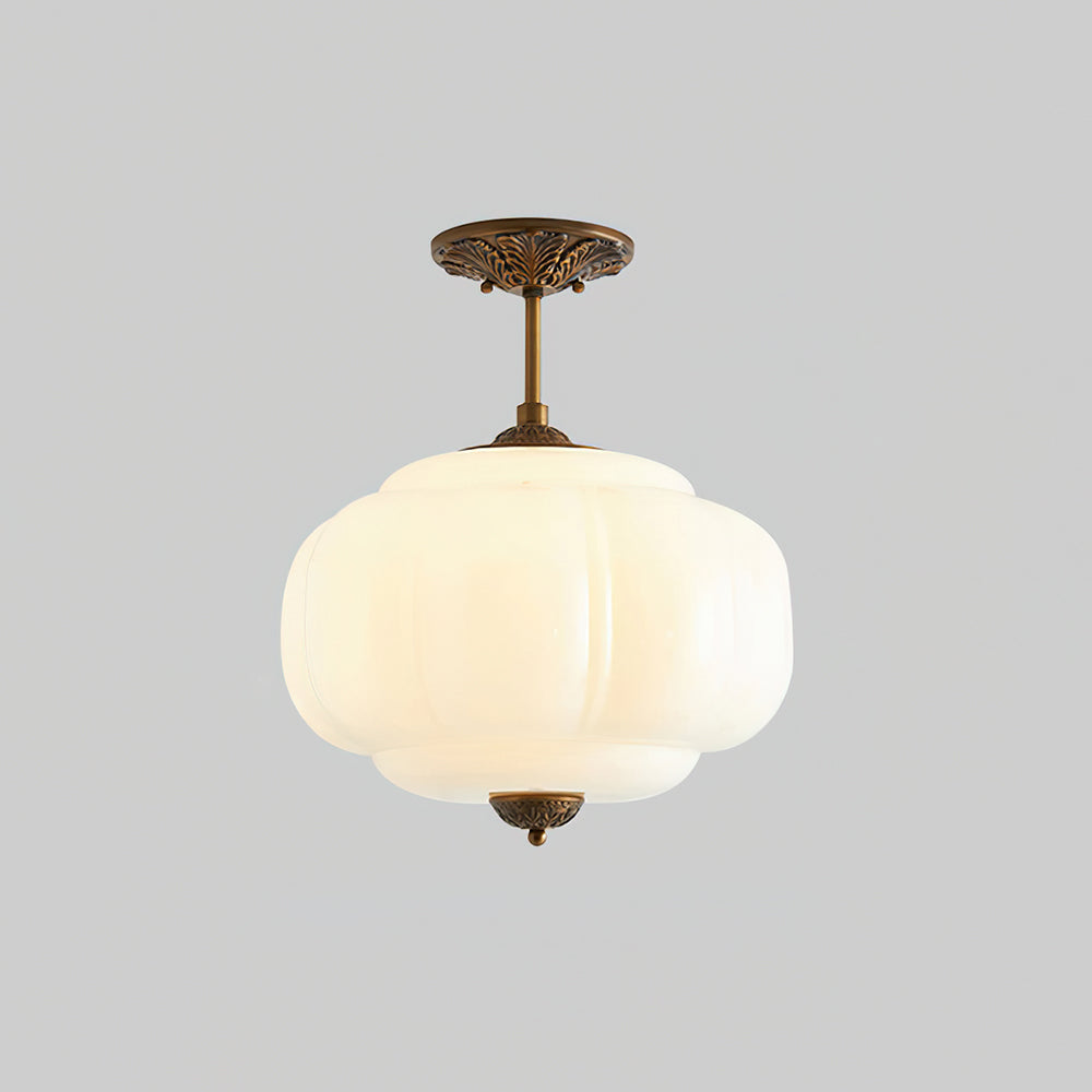 Eldio Green Glass Semi Flush Mount Light - Neutralighting