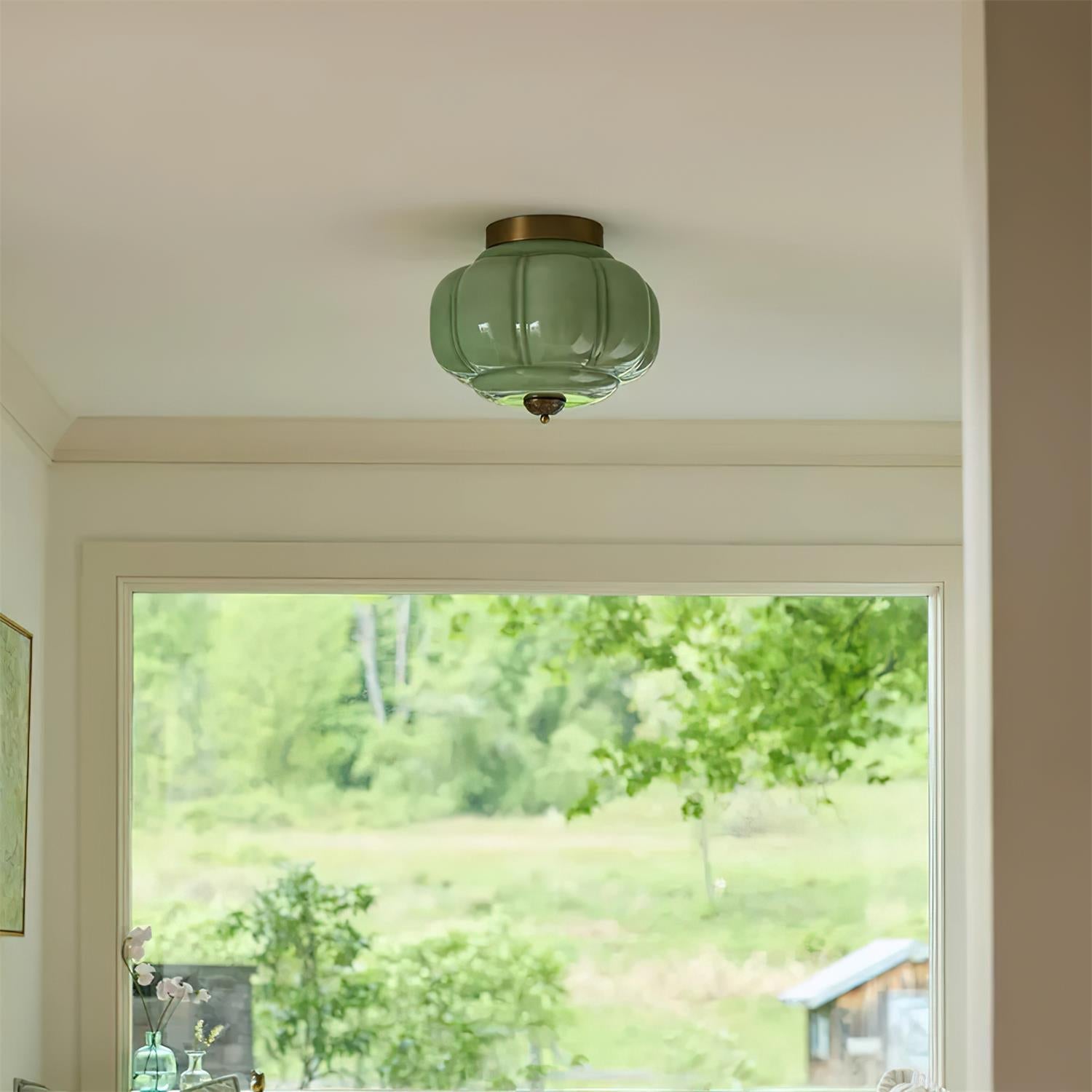 Elyra Green Glass Ceiling Lamp - Neutralighting