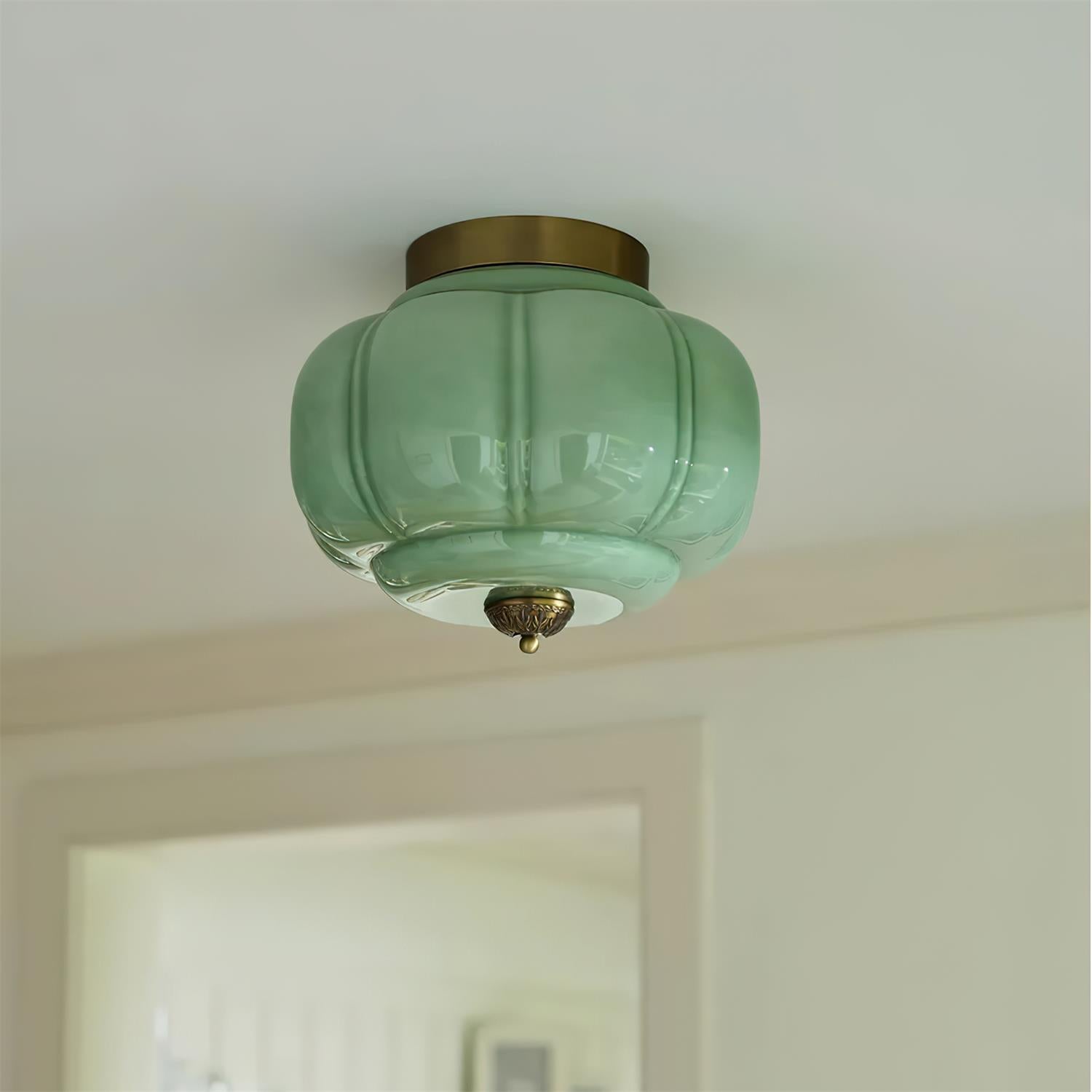 Elyra Green Glass Ceiling Lamp - Neutralighting