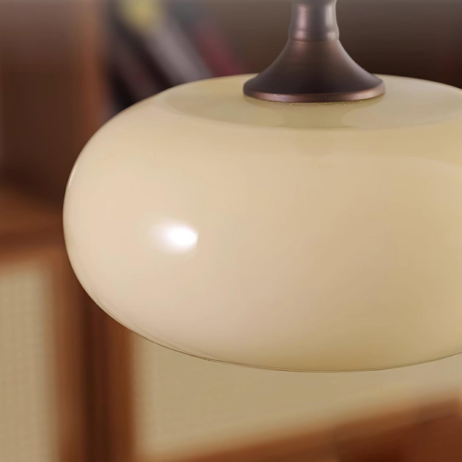 Pendant Lamp White Glass Shade Brown Vintage - Neutralighting