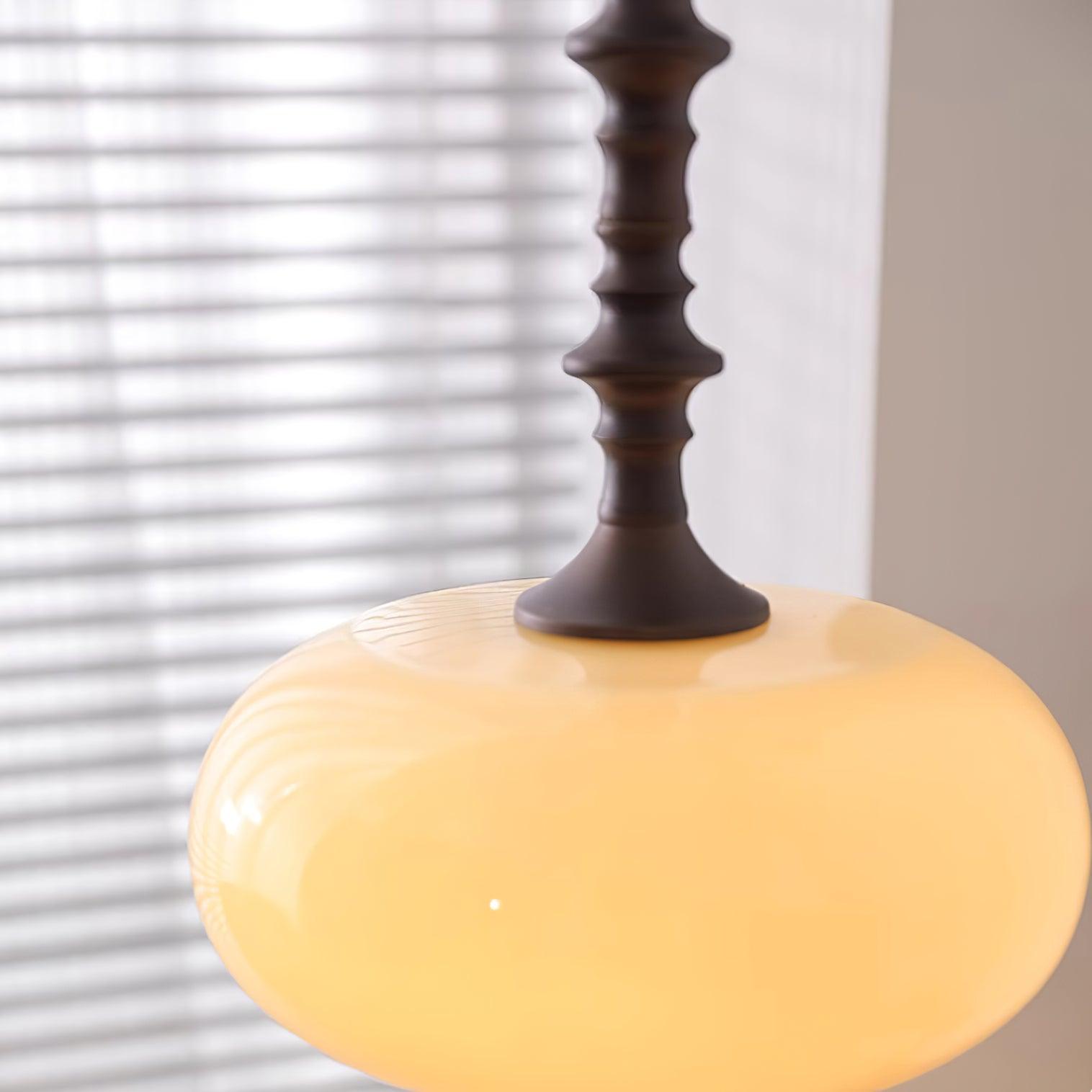 Pendant Lamp White Glass Shade Brown Vintage - Neutralighting