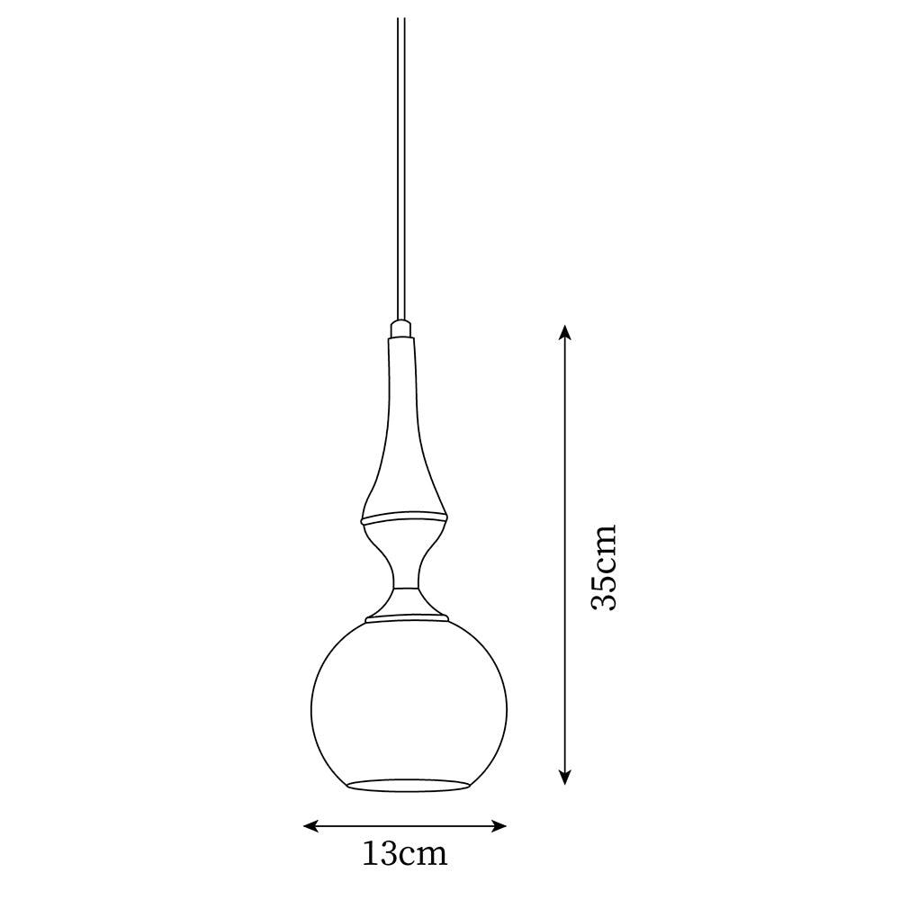 Pendant Lamp White Glass Shade Brown Vintage - Neutralighting