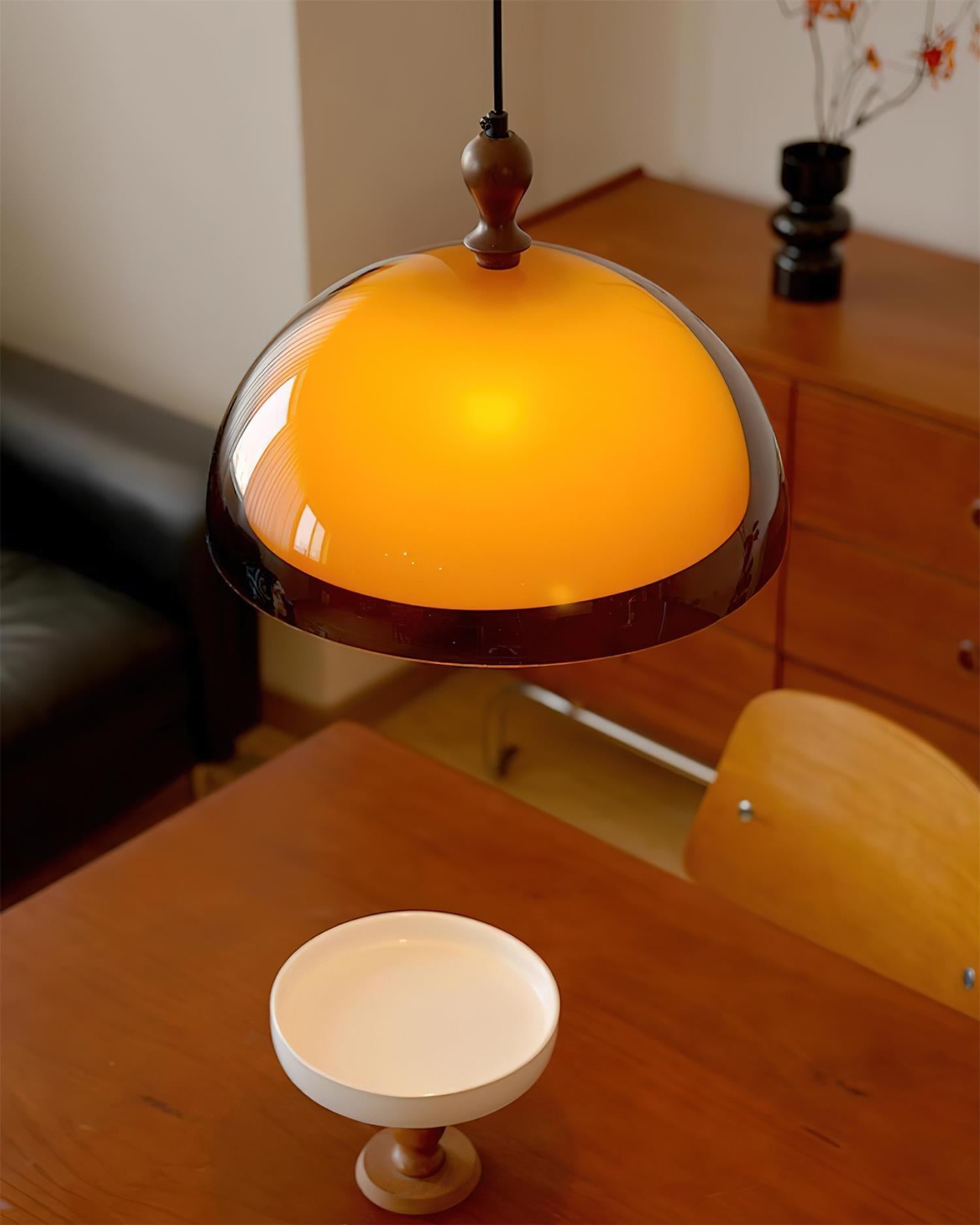Solven Amber Glass Dome Pendant Light - Neutralighting