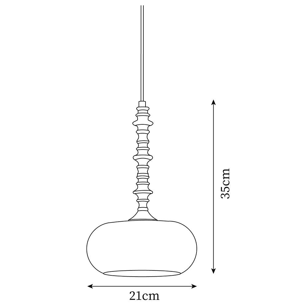 Pendant Lamp White Glass Shade Brown Vintage - Neutralighting