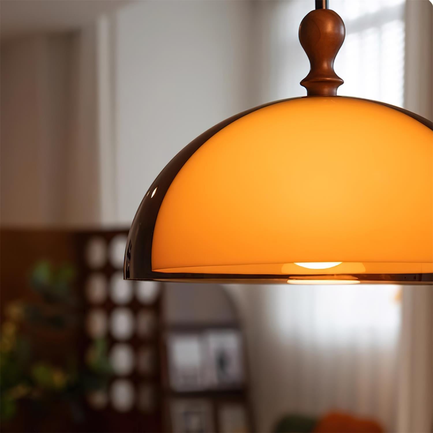 Solven Amber Glass Dome Pendant Light - Neutralighting