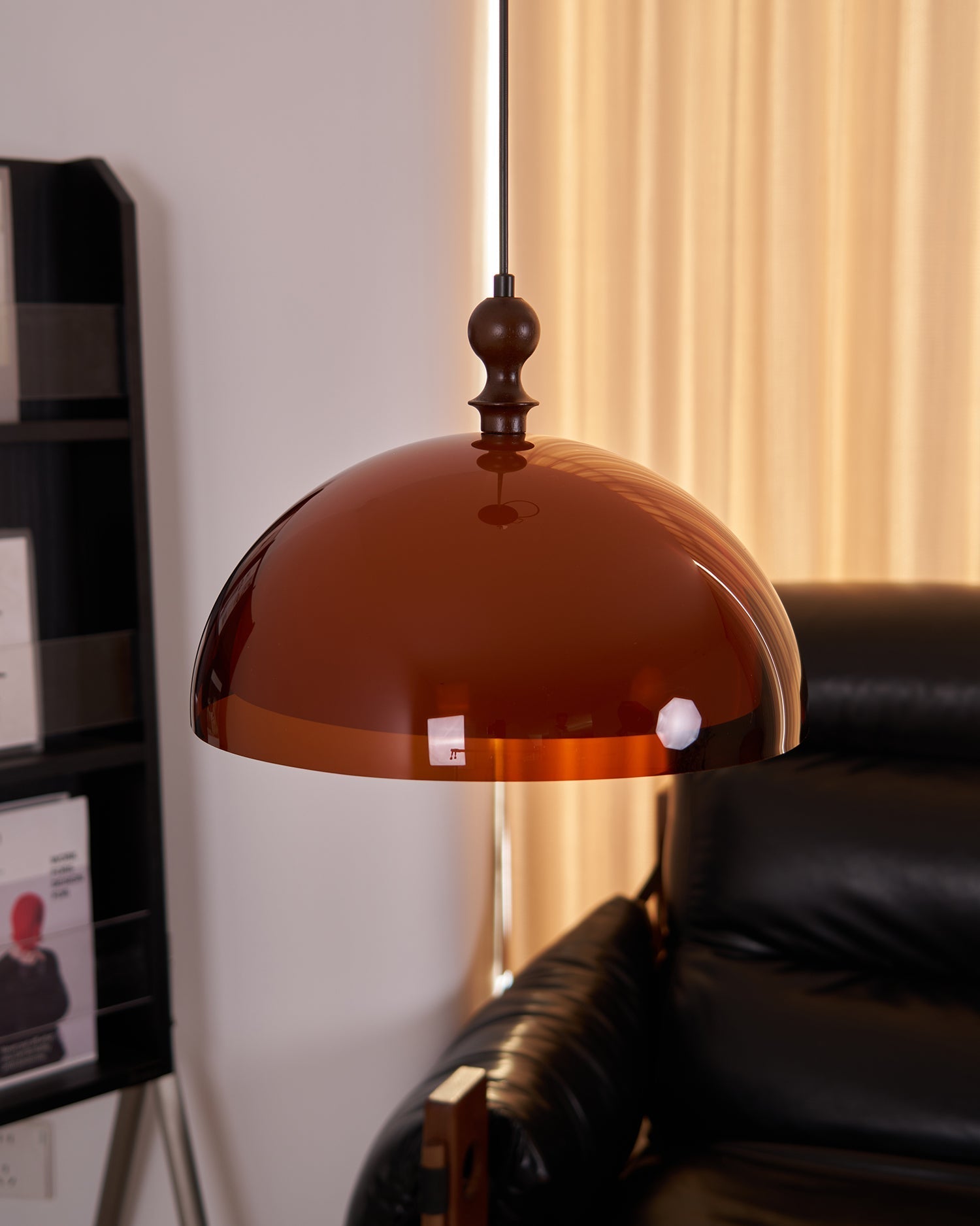 Solven Amber Glass Dome Pendant Light - Neutralighting