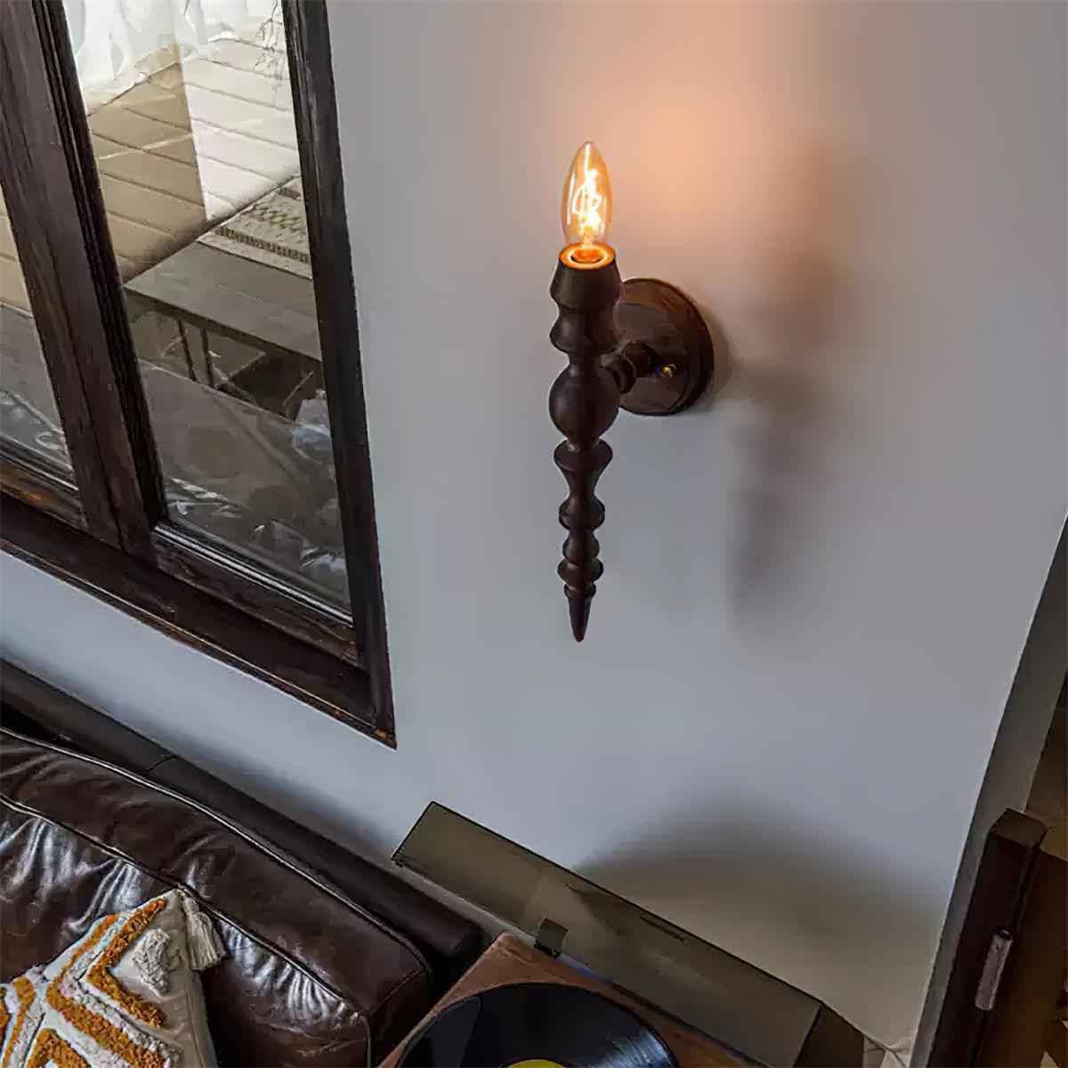 Wall Lamp Modern Vintage Wood Body Multiple Wood Finishes - Neutralighting