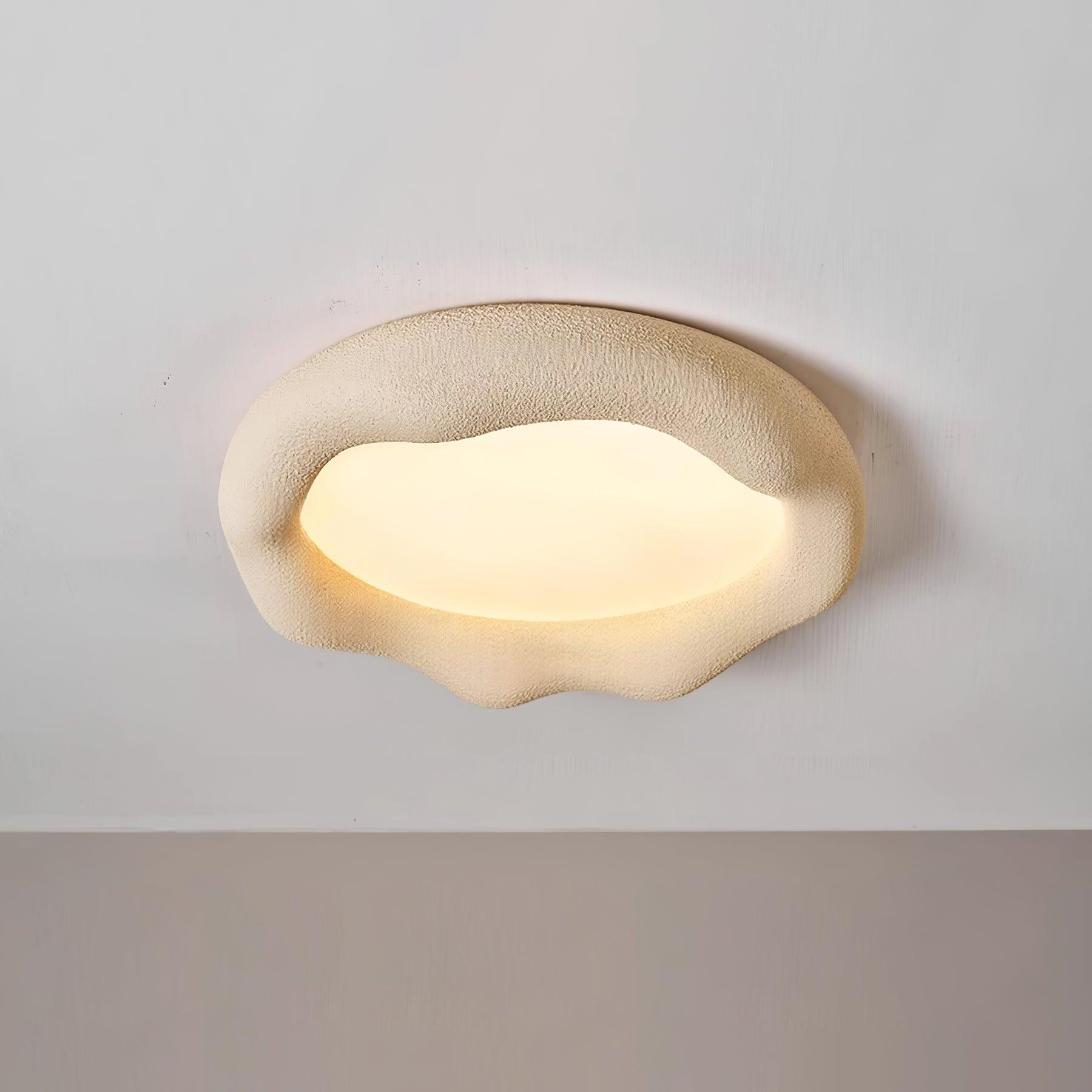 Ceiling Light Organic Resin and Fiberglass Fixture in Beige - Neutralighting
