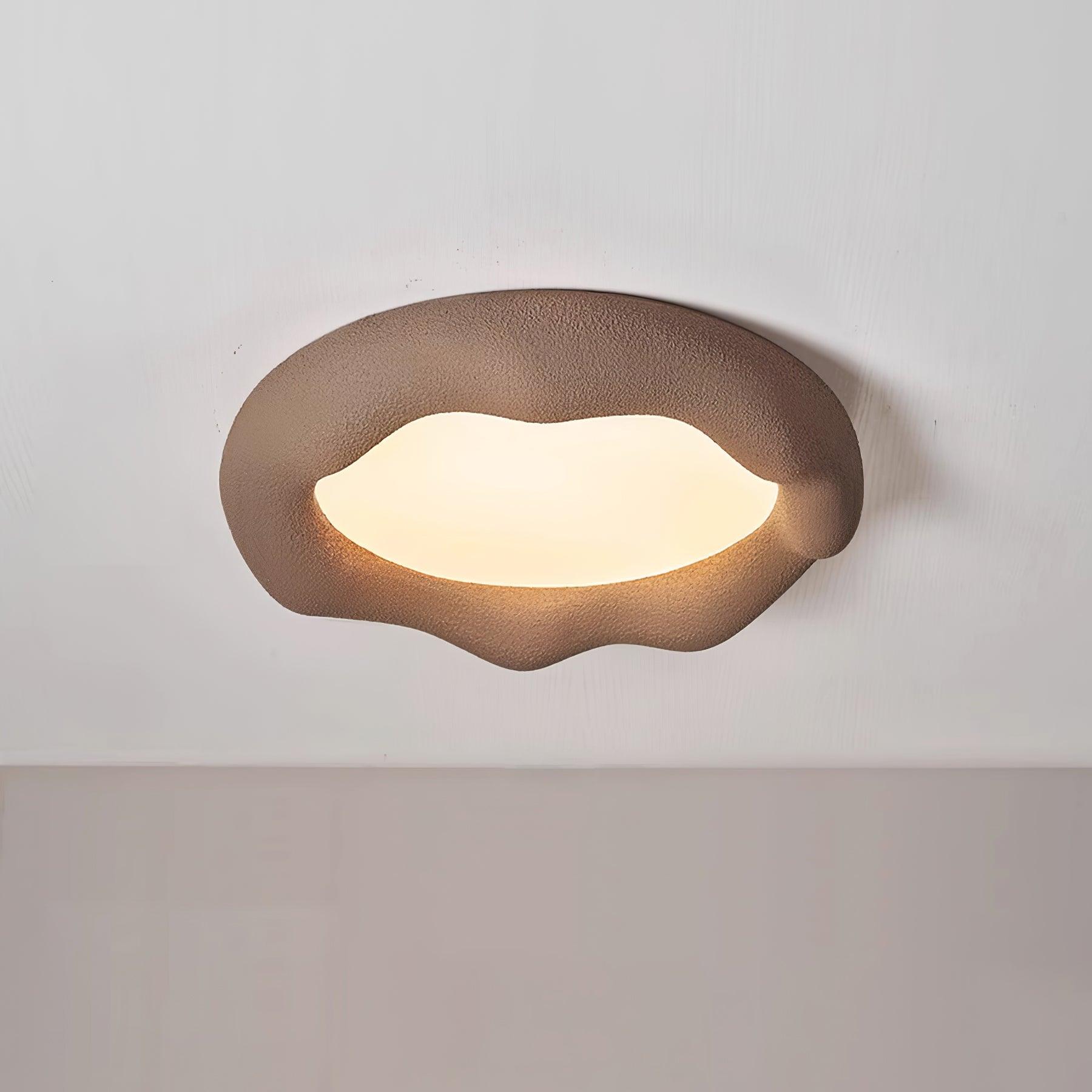Ceiling Light Organic Resin and Fiberglass Fixture in Beige - Neutralighting