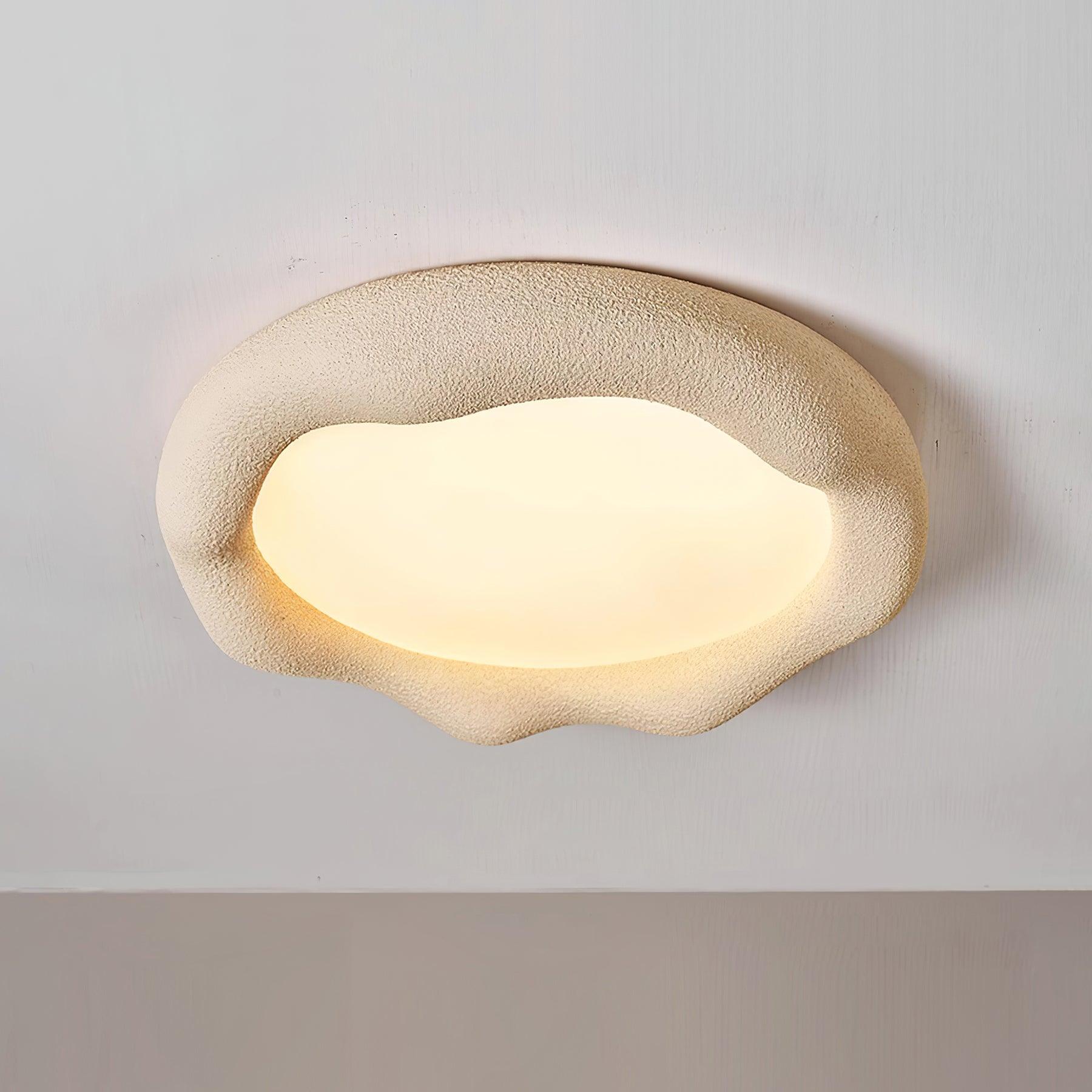Ceiling Light Organic Resin and Fiberglass Fixture in Beige - Neutralighting