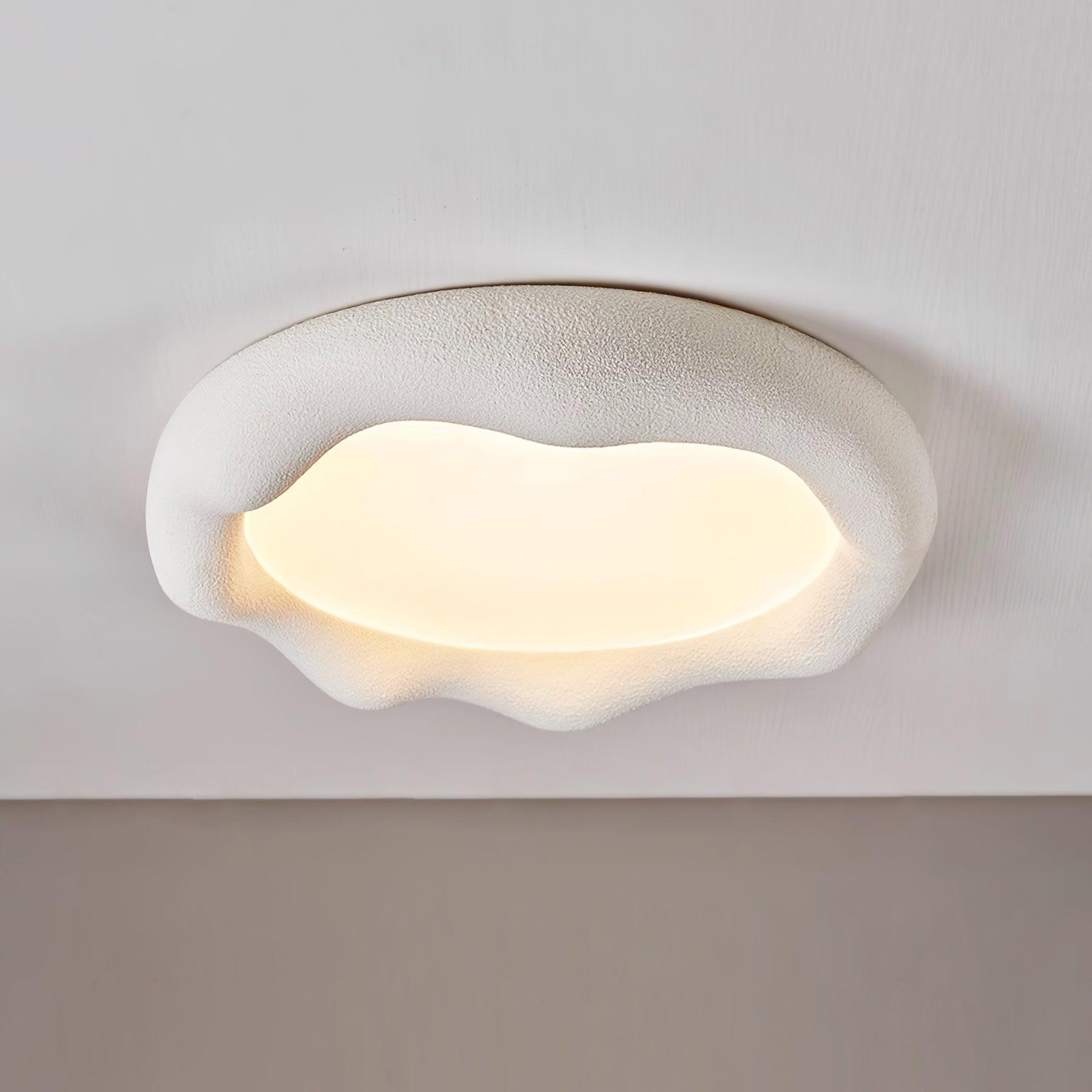 Ceiling Light Organic Resin and Fiberglass Fixture in Beige - Neutralighting