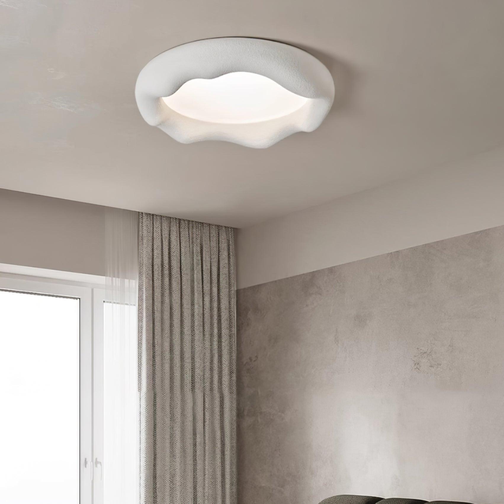 Ceiling Light Organic Resin and Fiberglass Fixture in Beige - Neutralighting