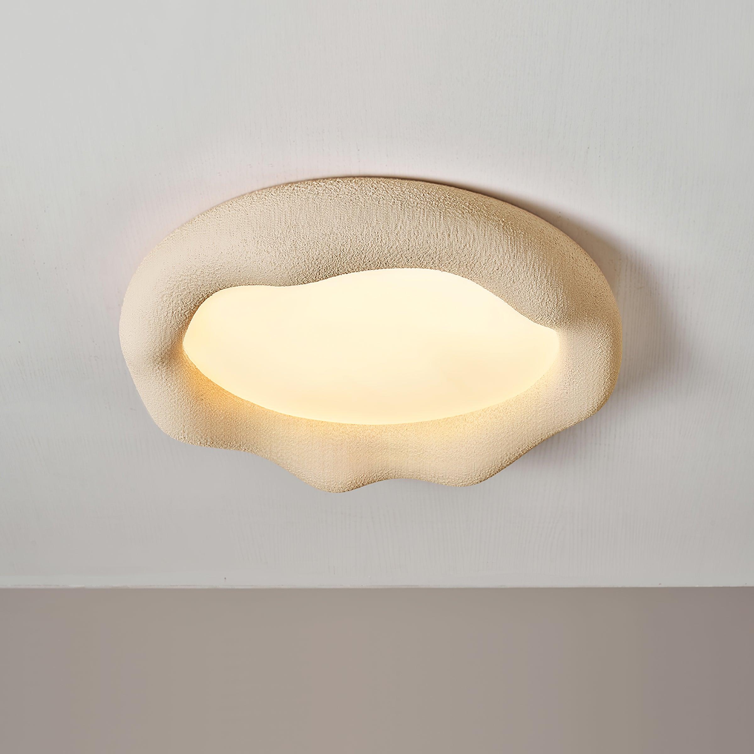 Ceiling Light Organic Resin and Fiberglass Fixture in Beige - Neutralighting