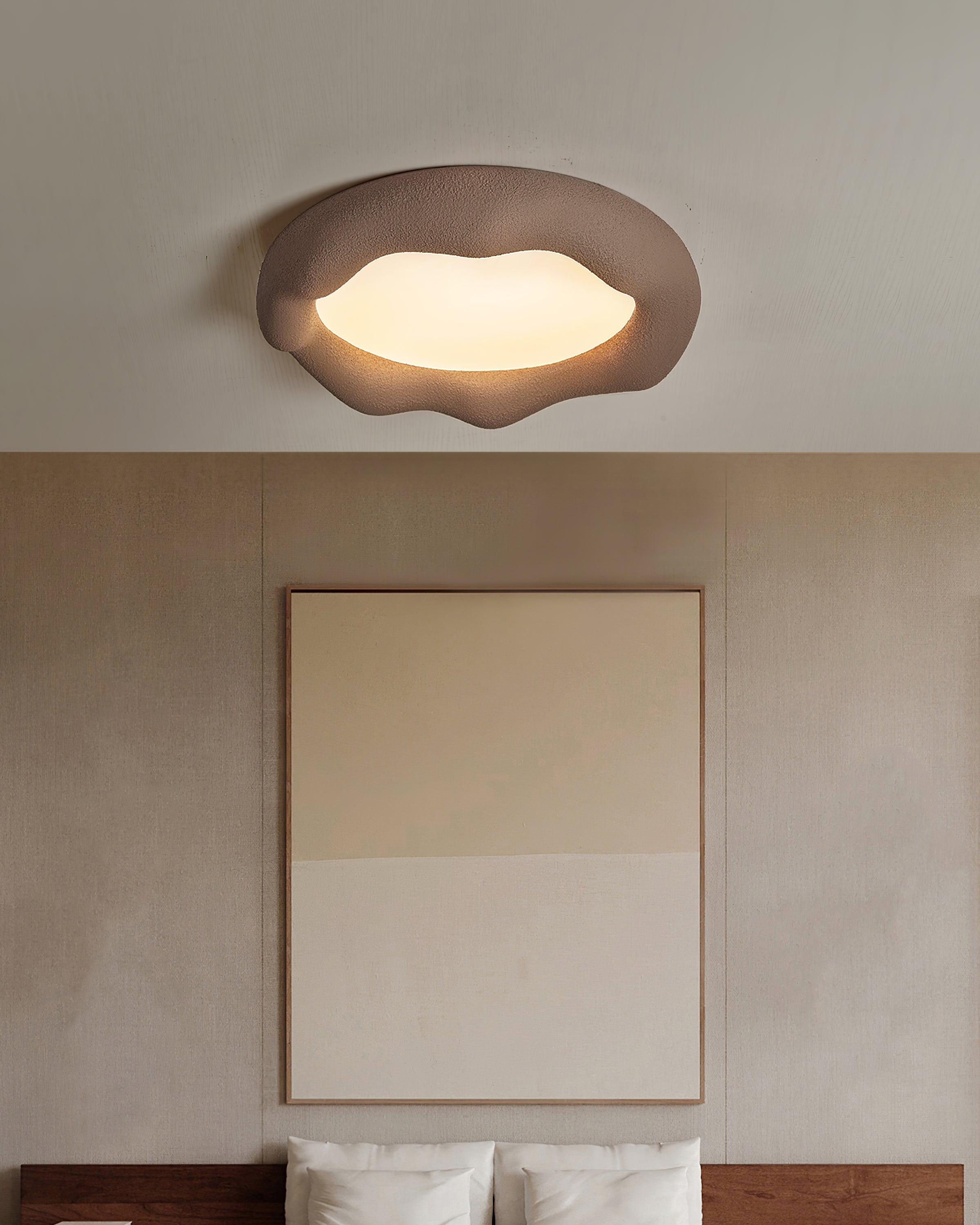Ceiling Light Organic Resin and Fiberglass Fixture in Beige - Neutralighting