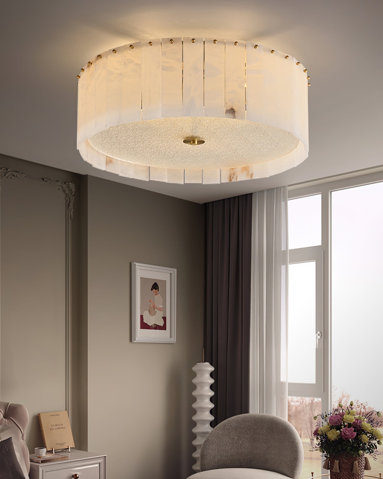 Elysian Ceiling Lamp Alabaster Halo - Neutralighting