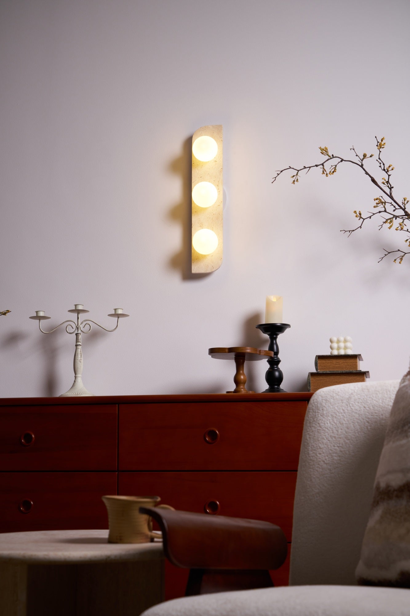 Alsilis Minimalist Travertine Wall Light - Neutralighting