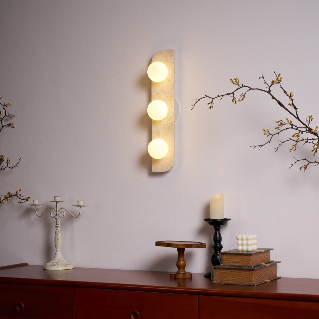 Alsilis Minimalist Travertine Wall Light - Neutralighting